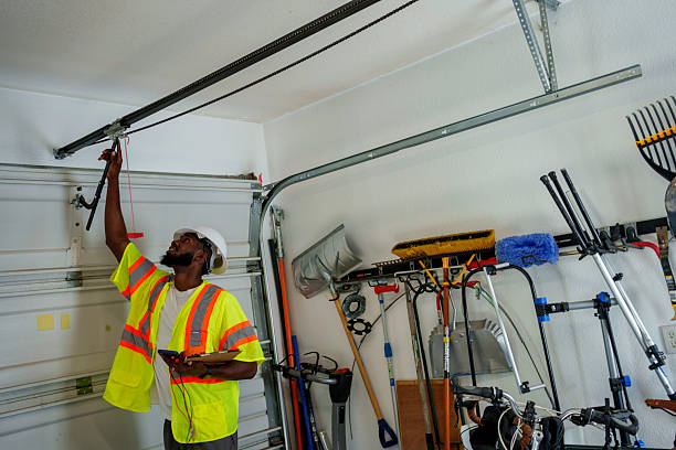 Professional Garage Door Panel Replacement technician working in Macon County County, GA
